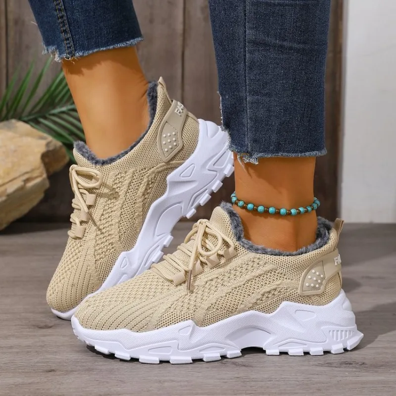 Kadınlar için Kışlık Termal Sp - Knit Fabric Lace Up Sneakers incelemesi ve fiyatı